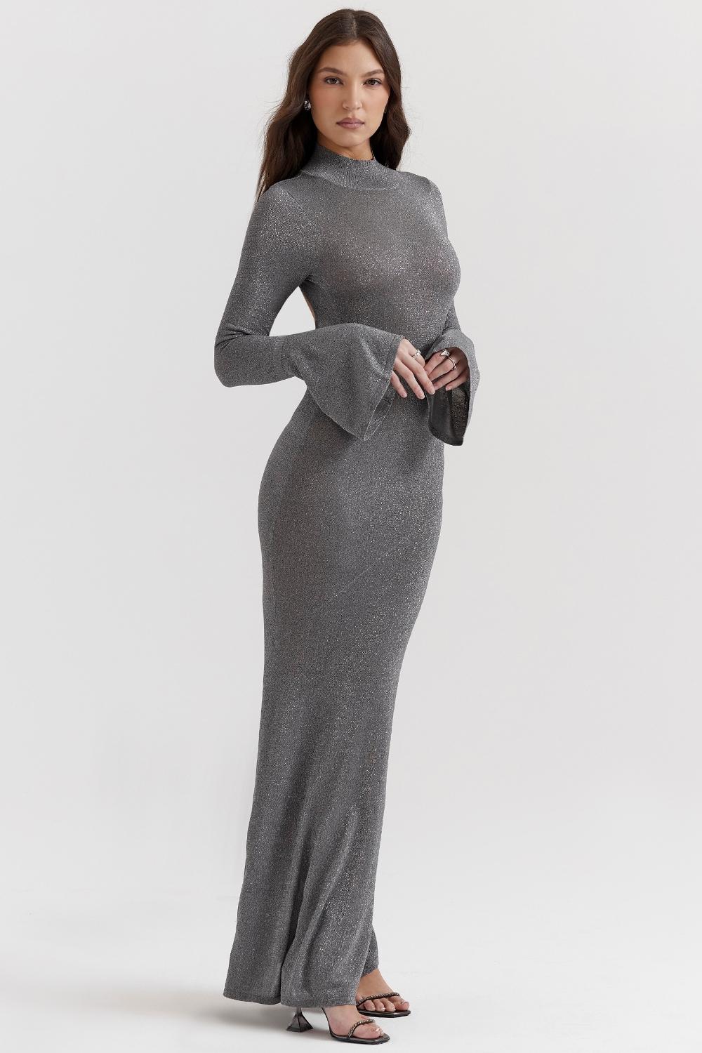 Sancha  steel metallic maxi dress Product Image