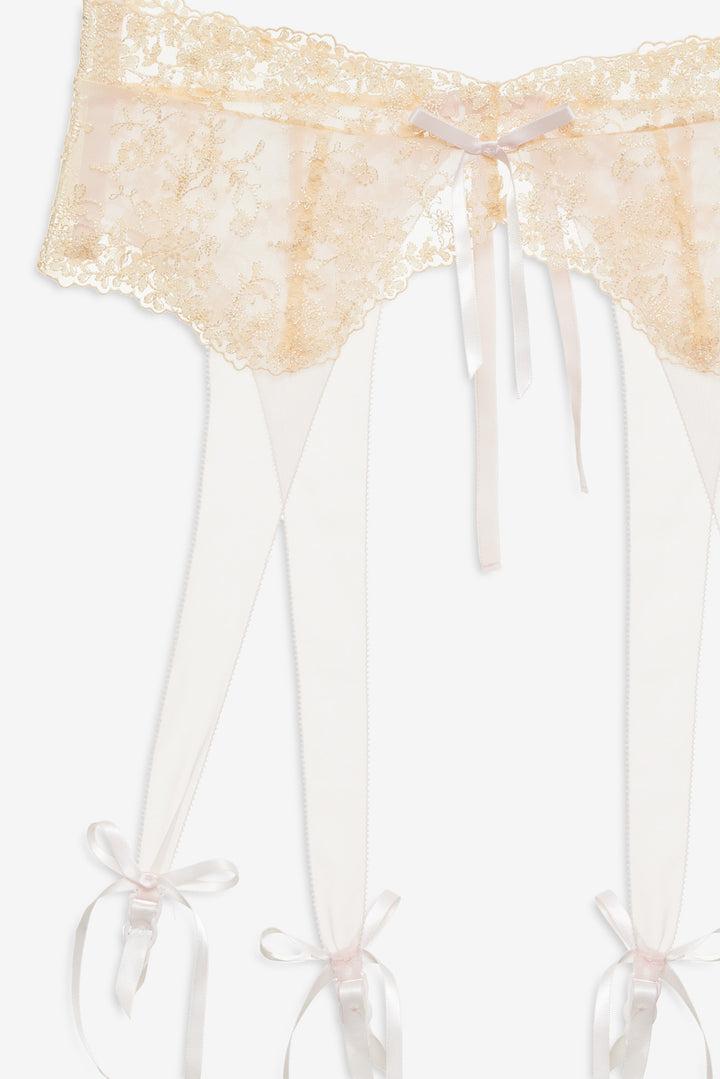 Gilded Lace Garter Belt — Natural Product Image