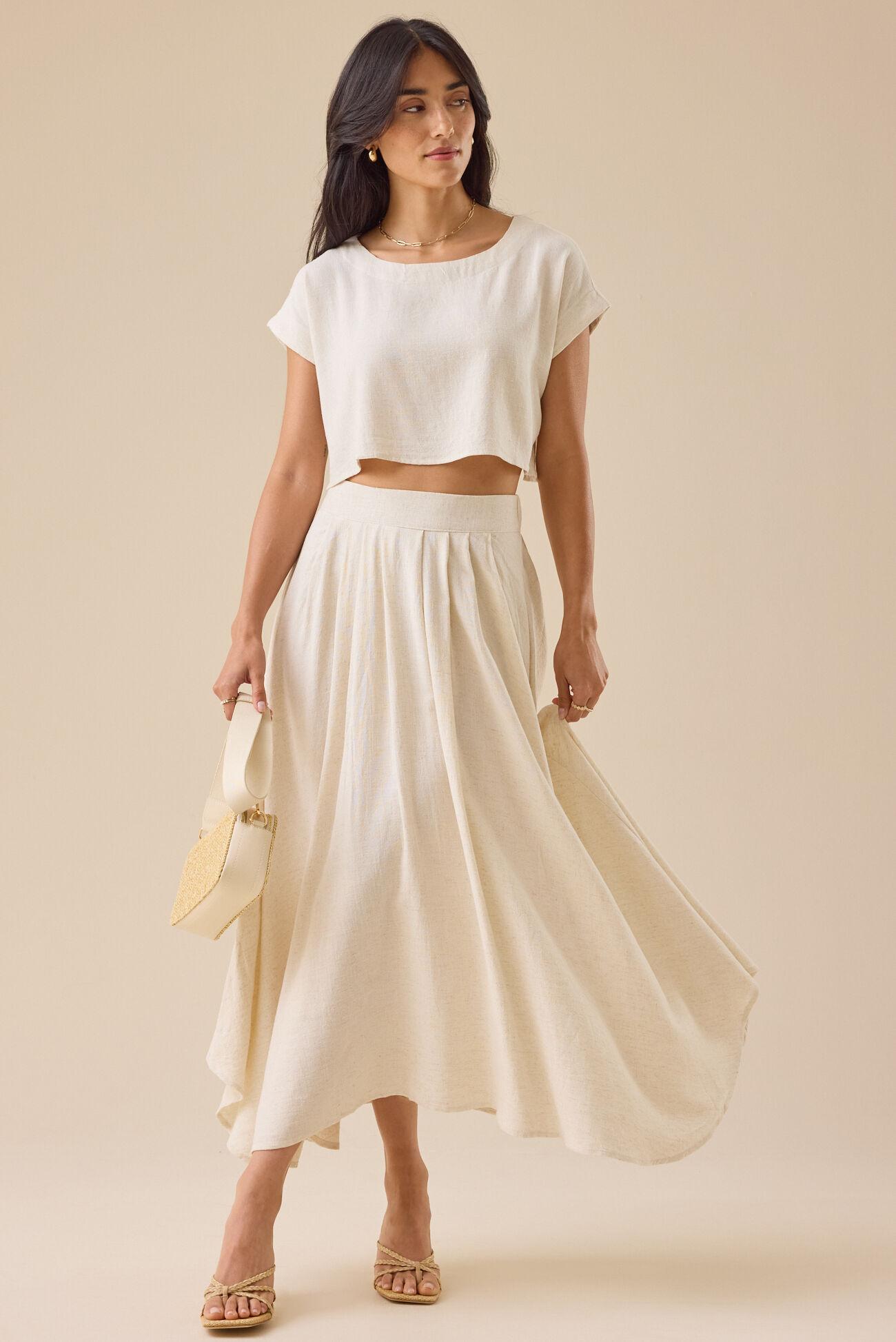 Jules Linen Crop Top Product Image