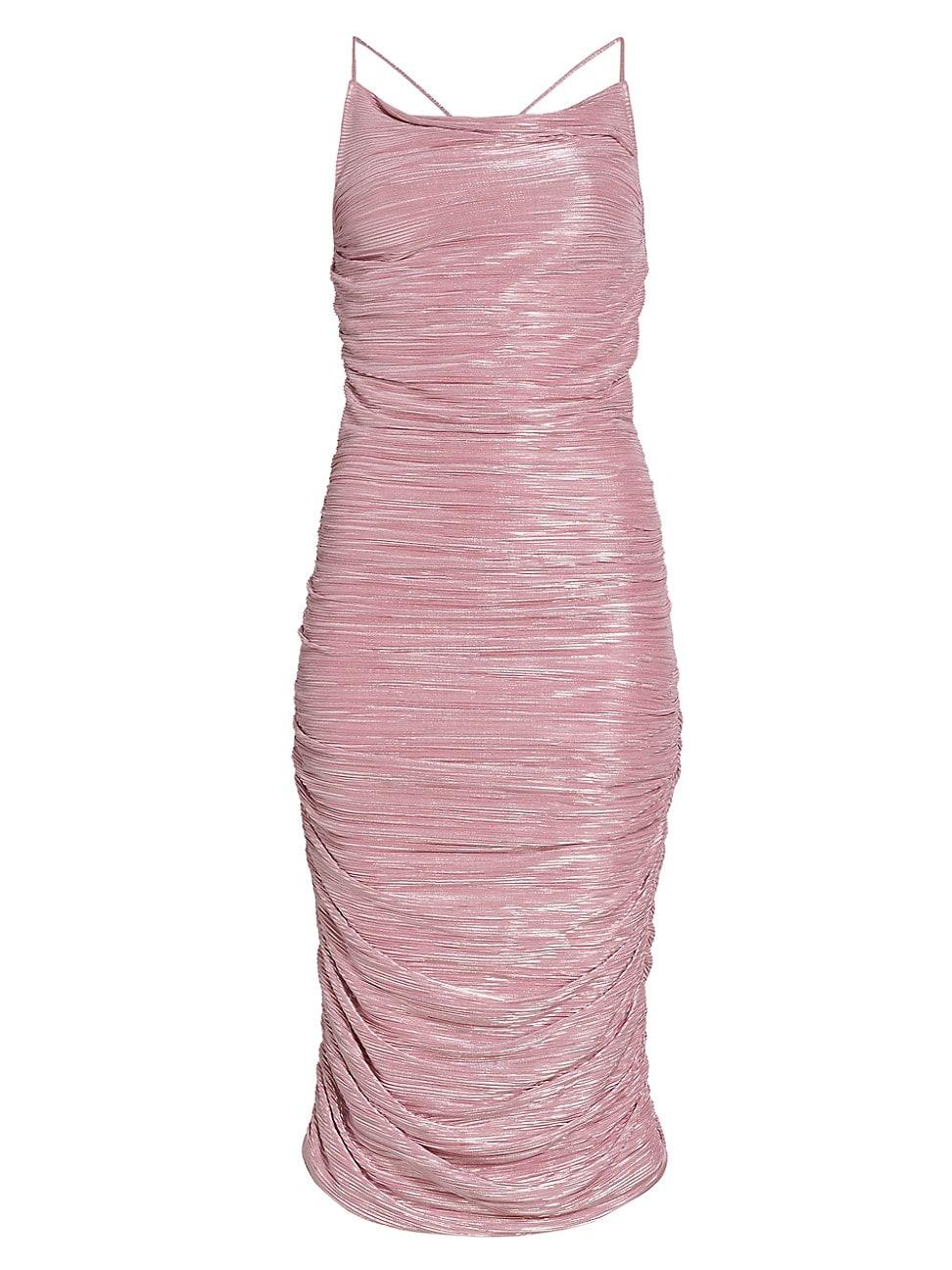 Womens Mayra Metallic Lace-Up Midi-Dress Product Image