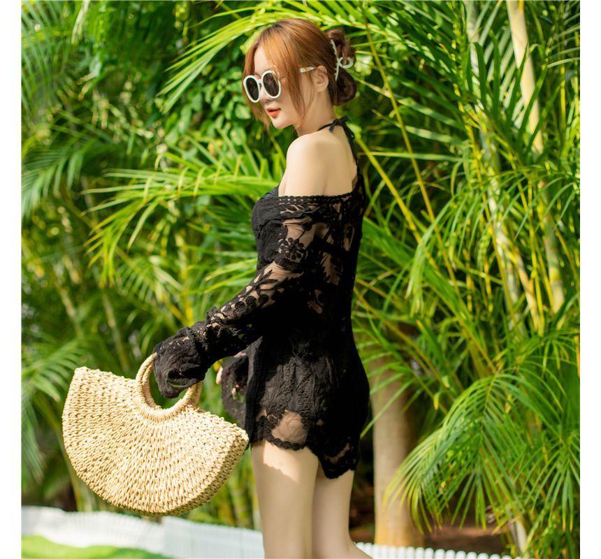 Halter Bikini Top / Swim Skirt / Cover-Up Jacket / Set Product Image