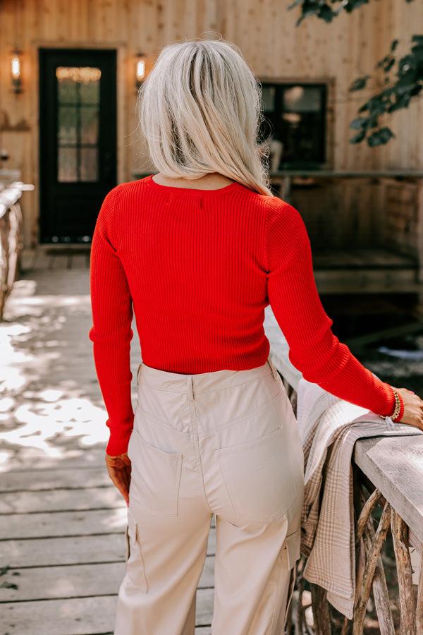 Rock Show Cut Out Top In Scarlet Product Image