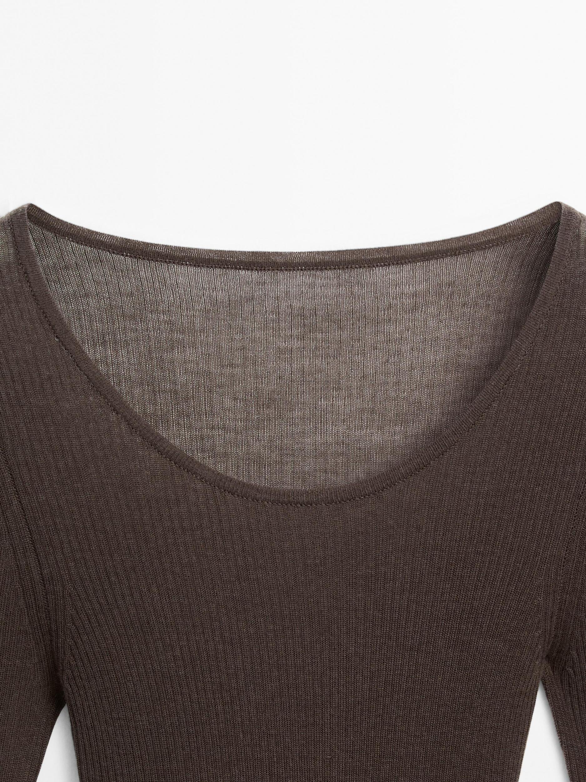 Semi-sheer 100% wool bodysuit - STUDIO Product Image