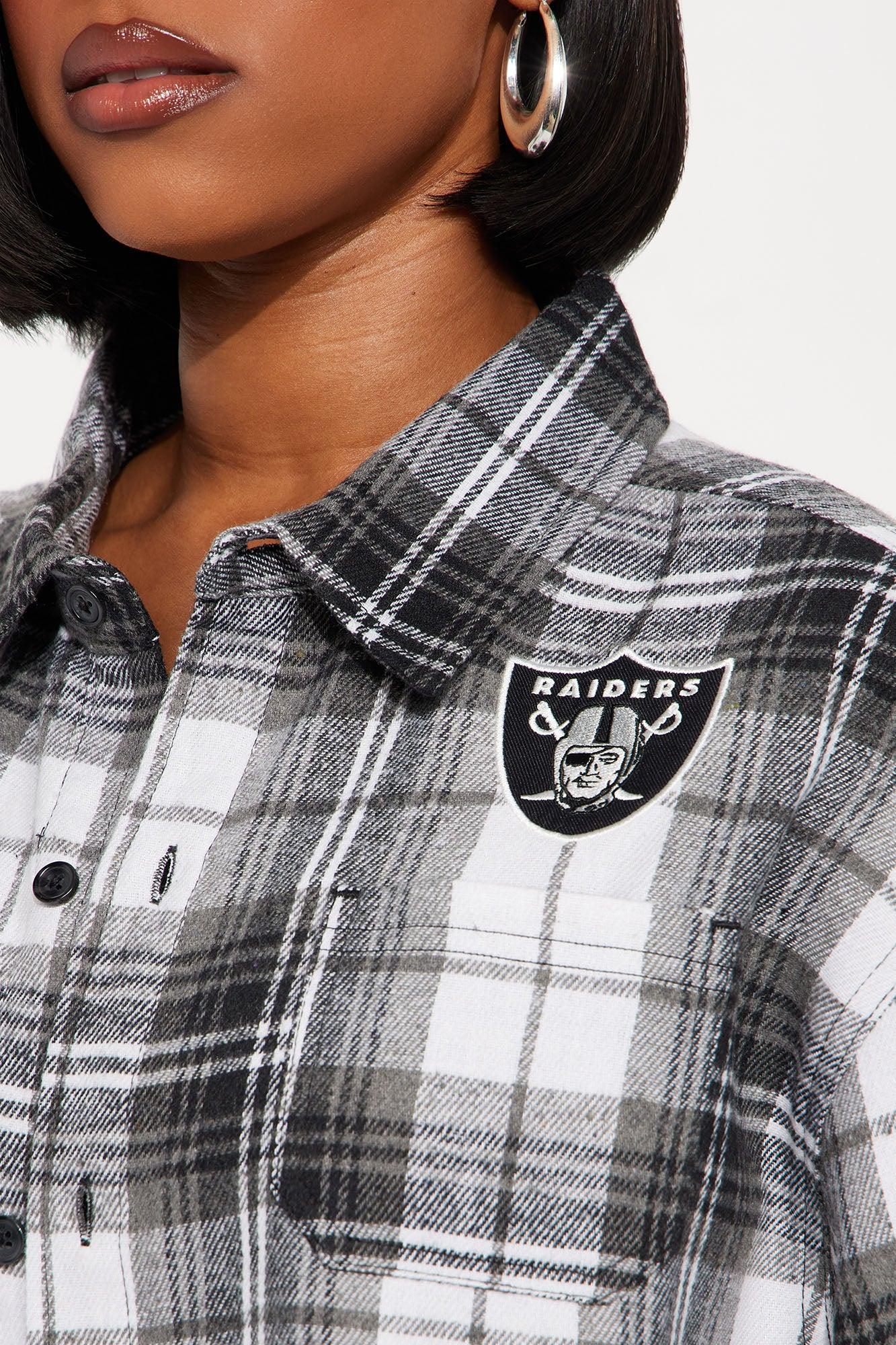 NFL Raiders Plaid Flannel - Black/combo Female Product Image