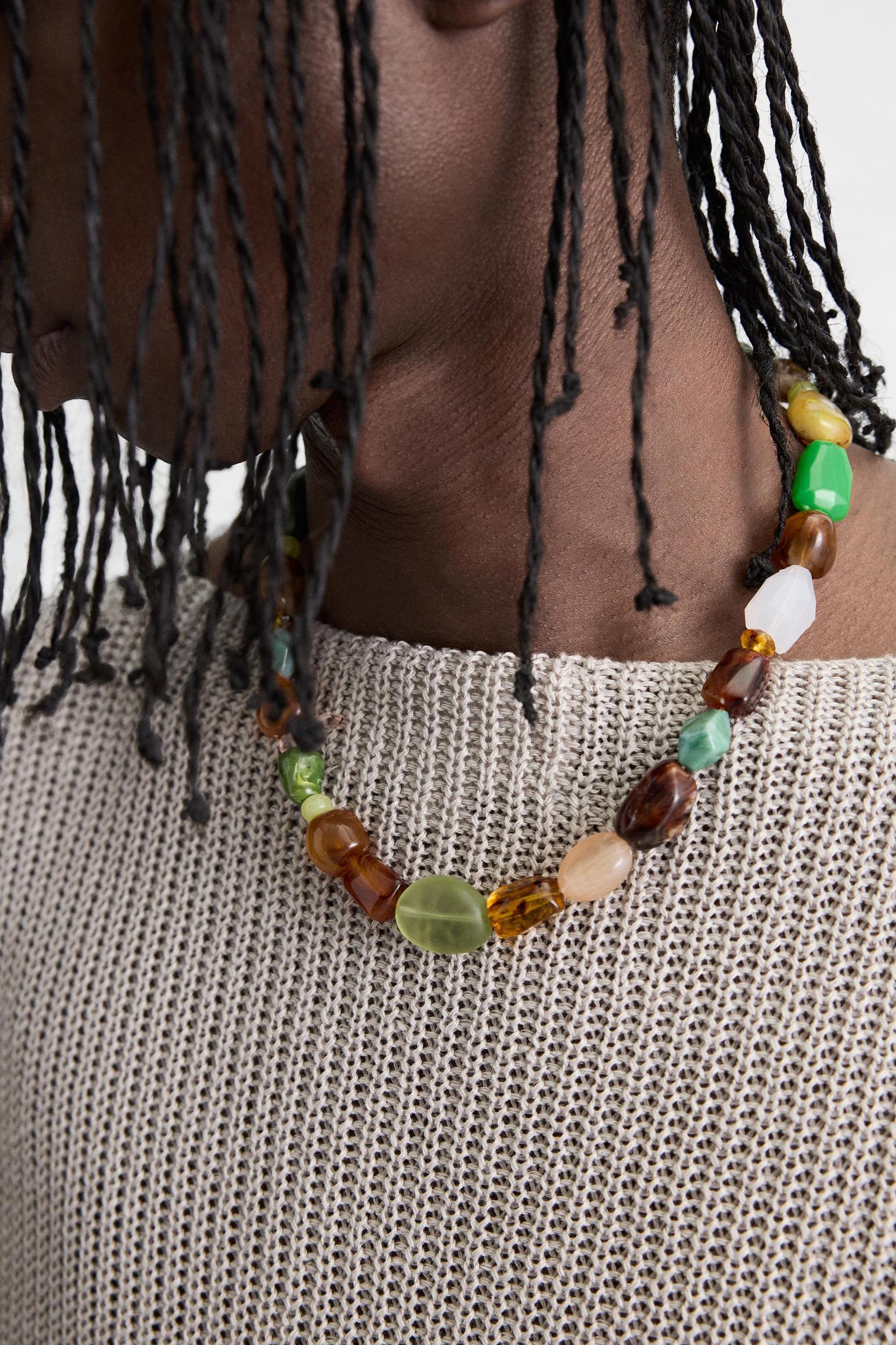 CONTRAST BEAD NECKLACE Product Image