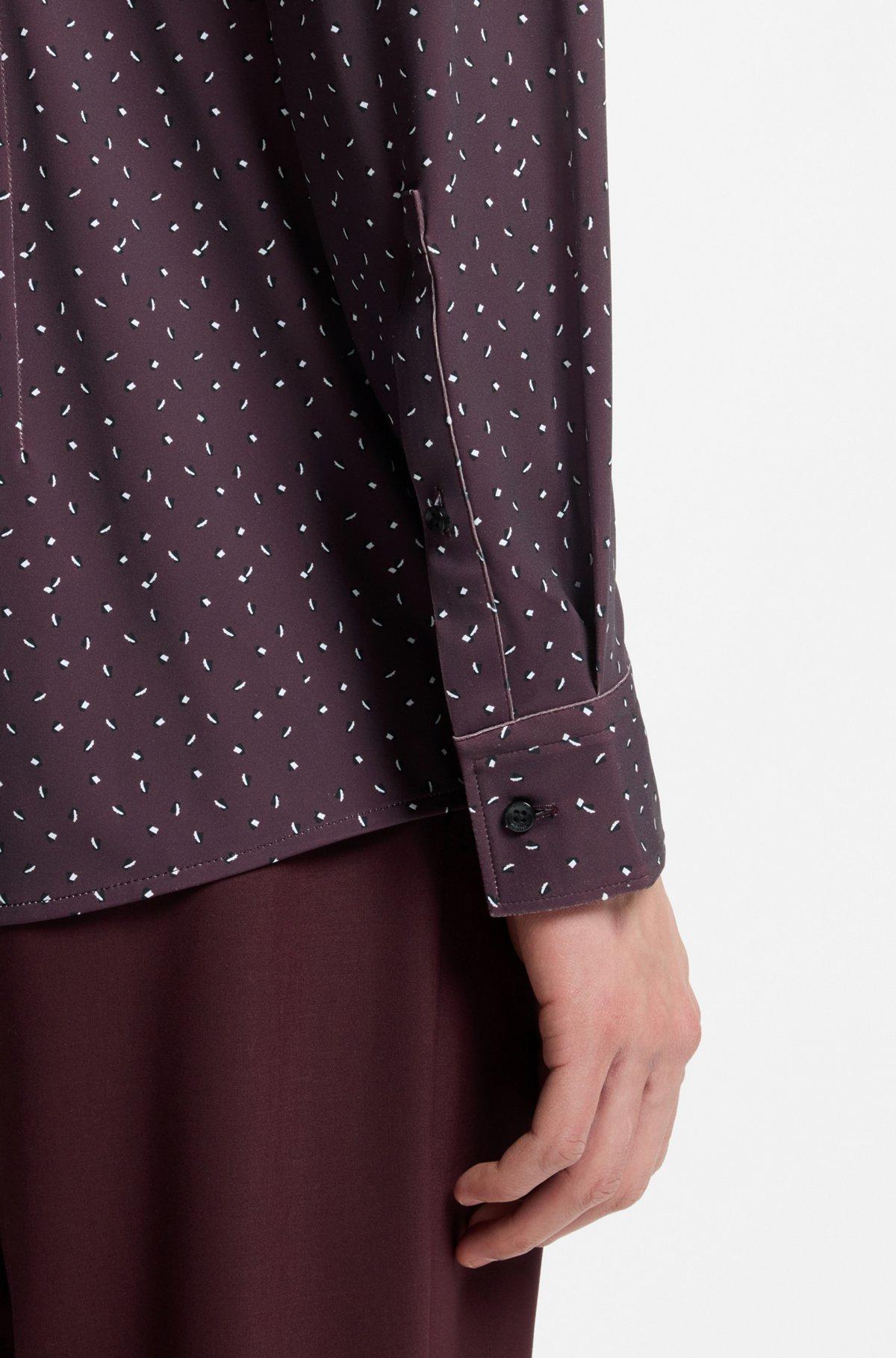Printed slim-fit shirt in performance-stretch jersey Product Image