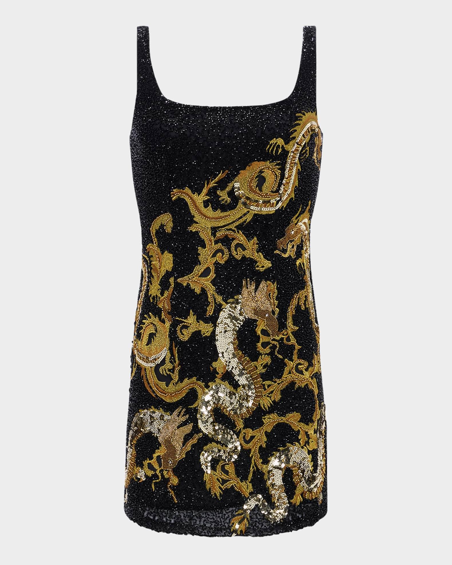 Inora Beaded Dragon Mini Dress Product Image