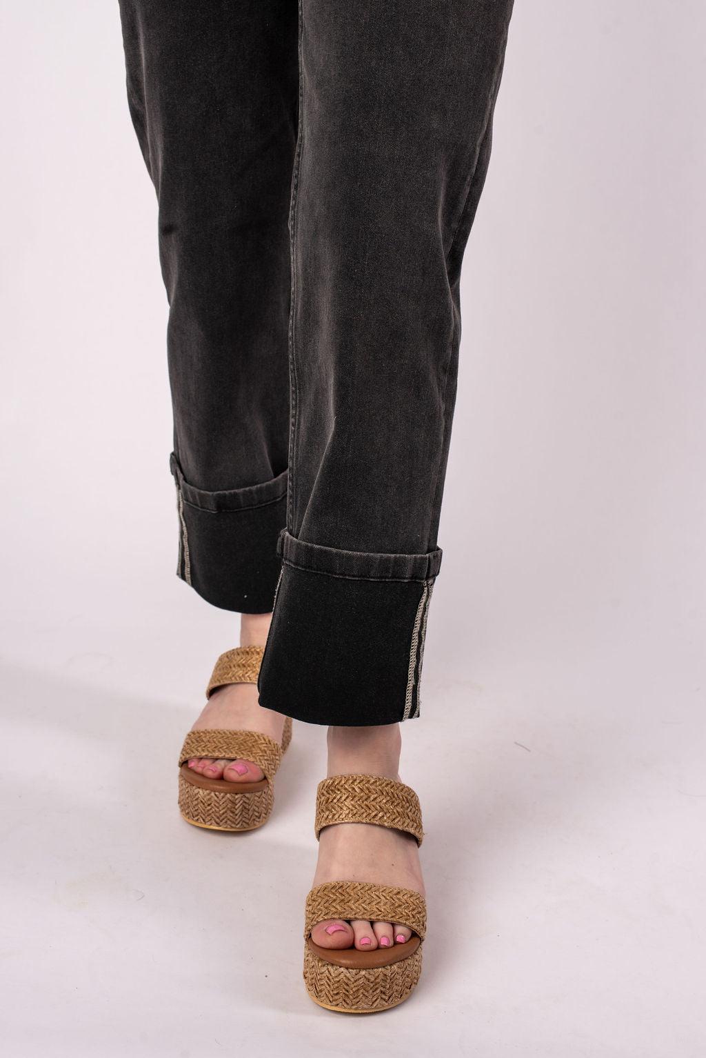 Zoe Cuffed Straight Leg Jeans Product Image