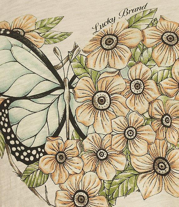 Lucky Brand Butterfly Heart Classic Crew Neck Short Sleeve Tee Product Image