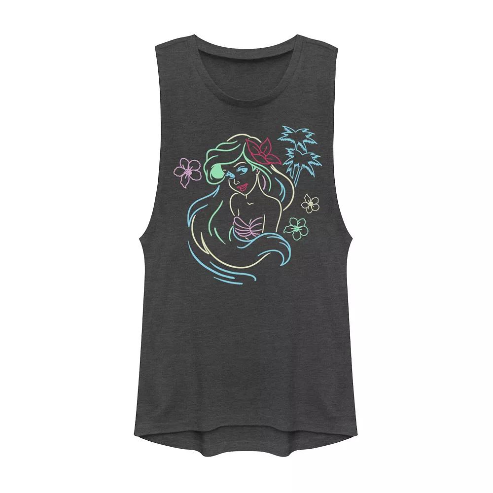 Disney's Little Mermaid Ariel Neon Lights Muscle Juniors' Tank Top, Girl's,  Product Image