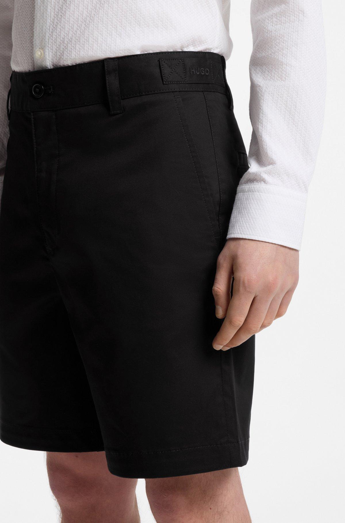 Slim-fit shorts in mercerized stretch cotton Product Image