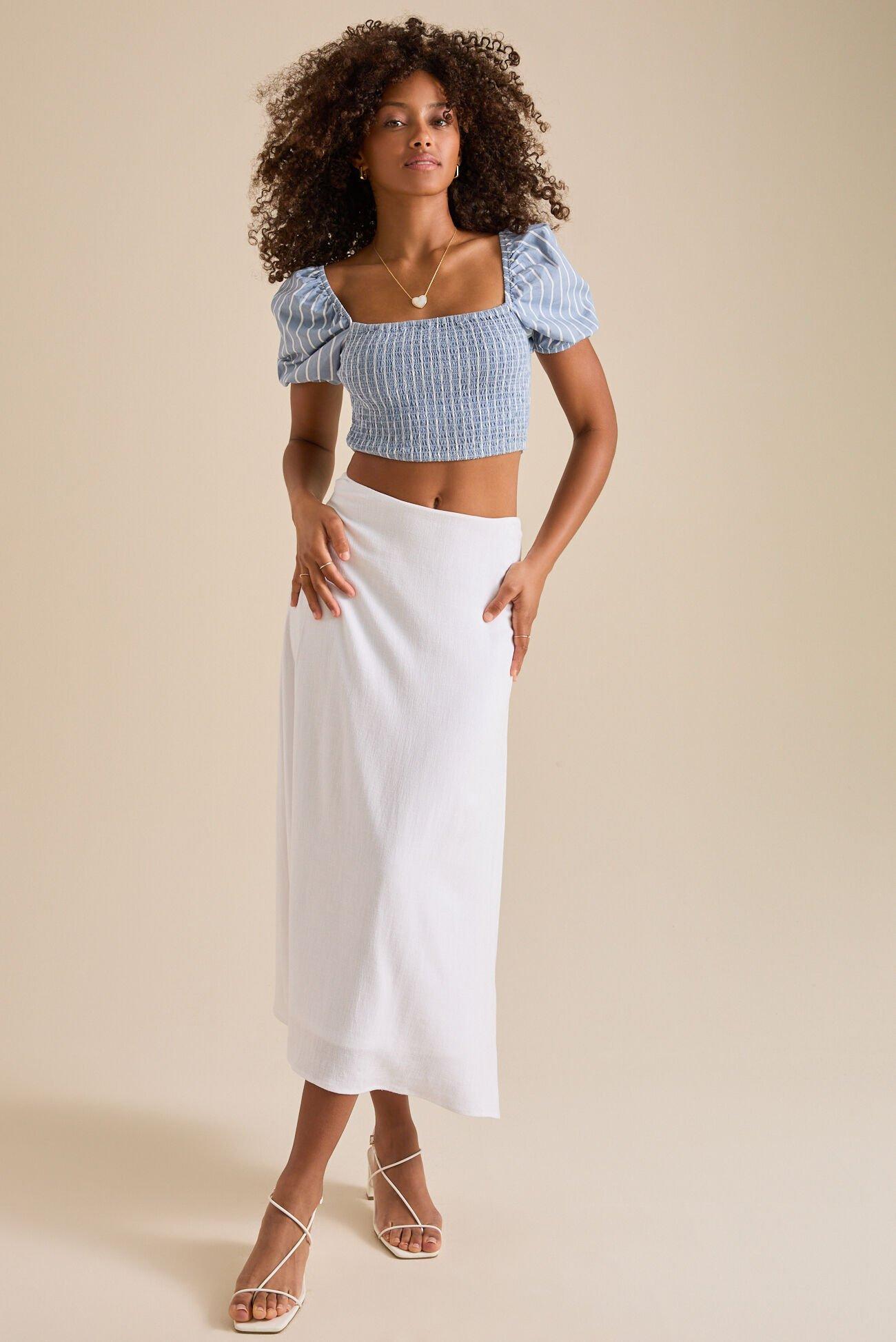Lorrie Linen Midi Skirt Product Image