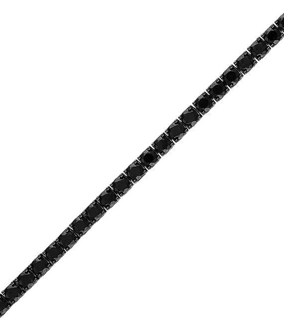 Bulova Men's Black Tone Sterling Silver Tennis Line Bracelet Product Image
