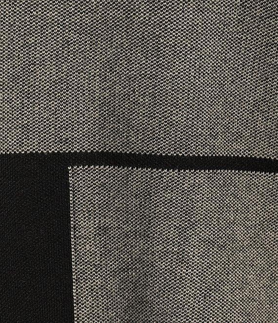 Ali Miles Color Block Knit Mock Neck 3/4 Dolman Sleeve Sweater Product Image