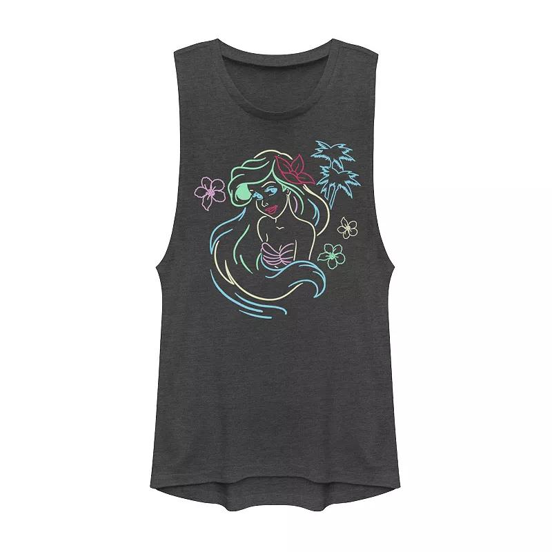 Disney's Little Mermaid Ariel Neon Lights Muscle Juniors' Tank Top, Girl's,  Product Image