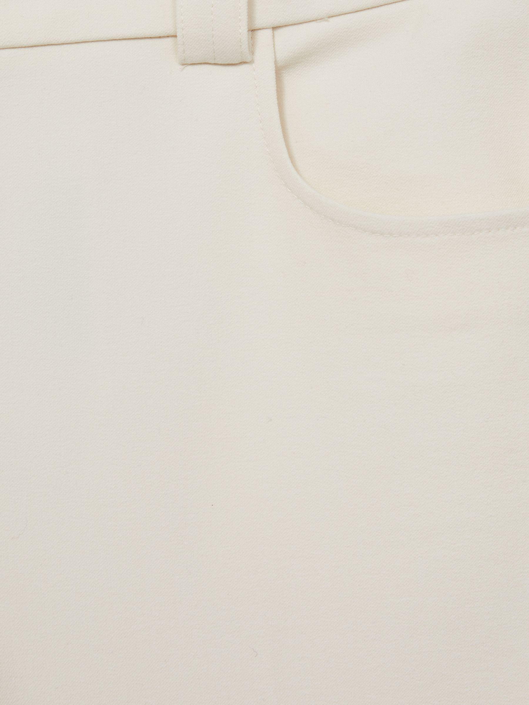 Linen Wide-Leg Whipstitch Trousers in White Product Image