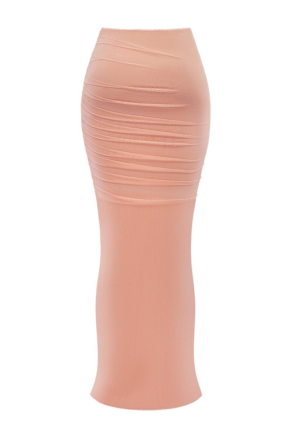 Hallie  peach strapless corset with neck scarf Product Image