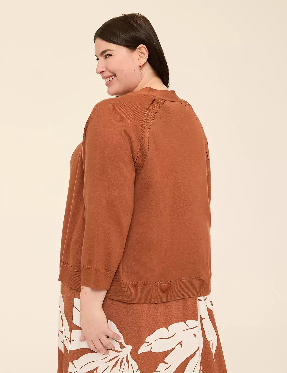 3/4-Sleeve Open-Front Shrug Product Image