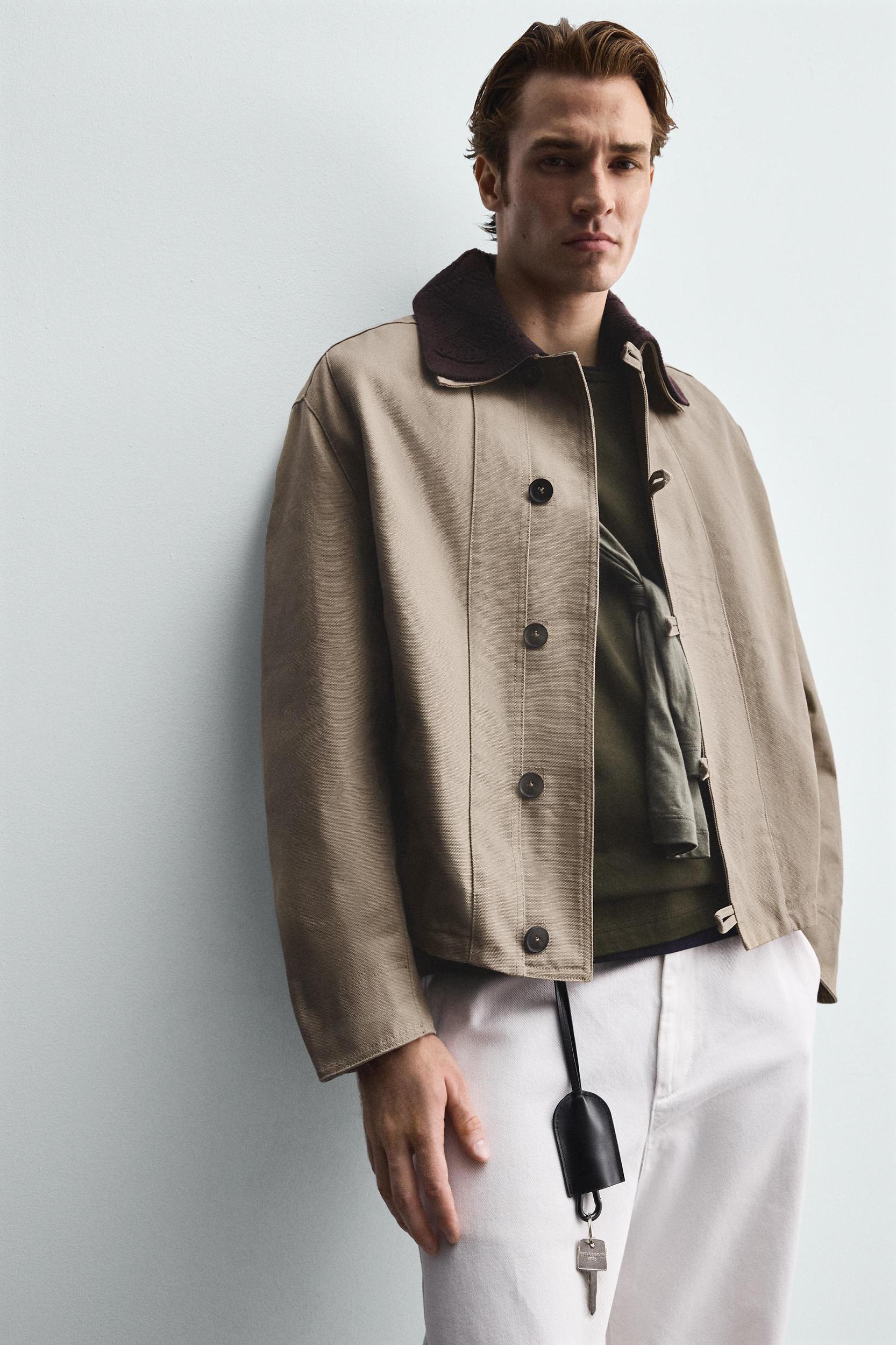 CONTRAST CROCHET COLLAR JACKET Product Image