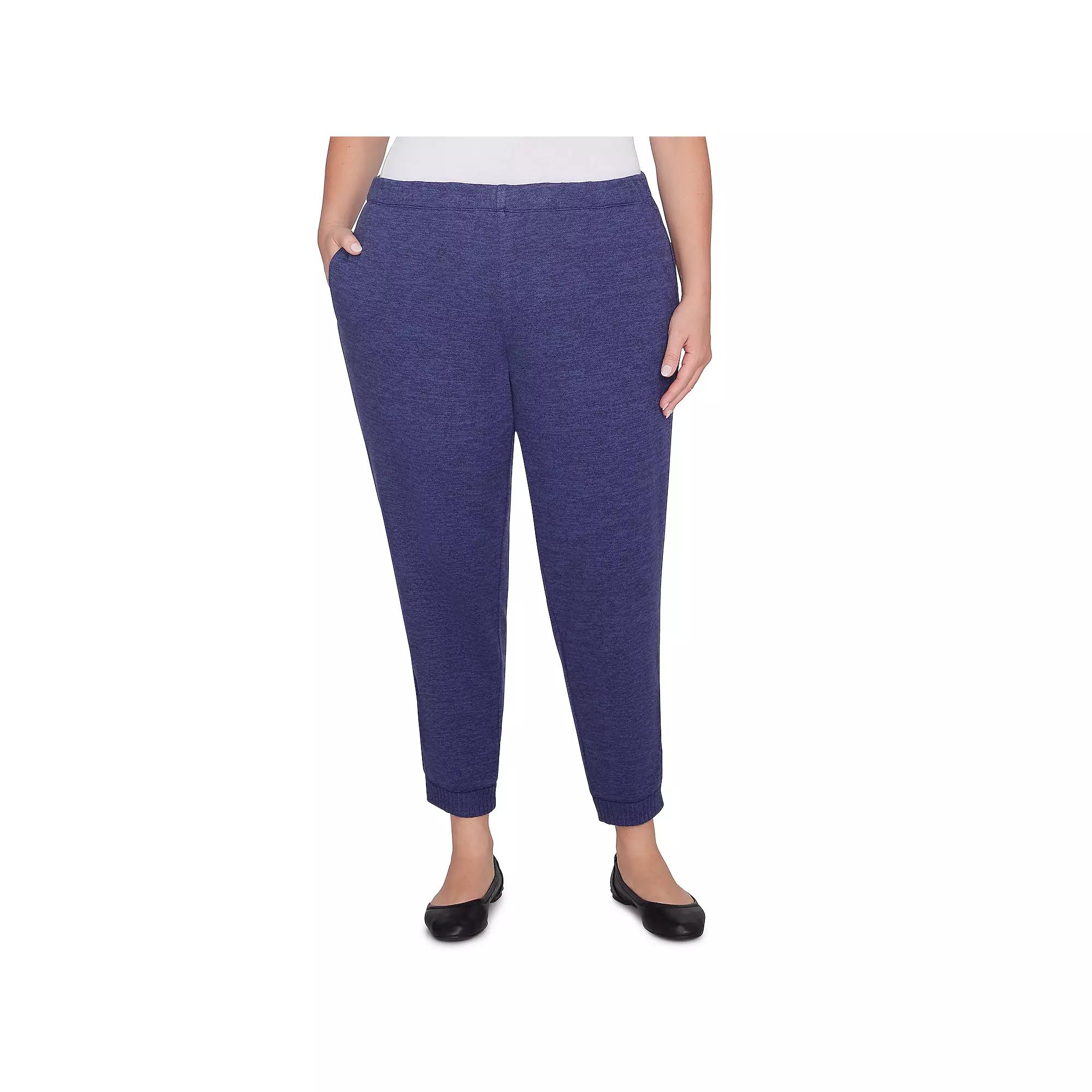 Plus Size Alfred Dunner Elastic Waist Joggers, Women's, Size: 3XL, Blue Product Image