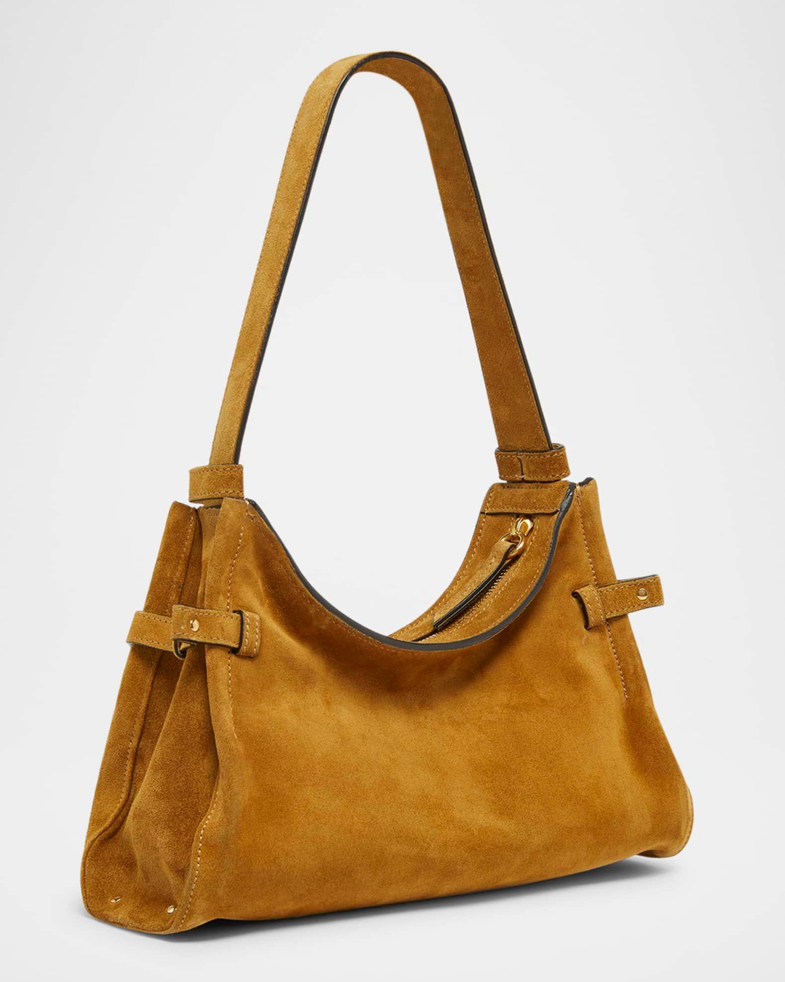 Logo Charm Hobo Bag in Suede  Product Image