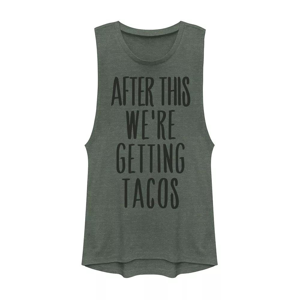 Juniors' After This Tacos Muscle Tank Top, Girl's, Size: XL, Pine Grey Product Image