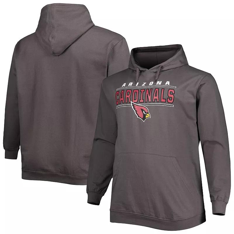 Men's Charcoal Arizona Cardinals Big & Tall Logo Pullover Hoodie, Size: XLT Product Image