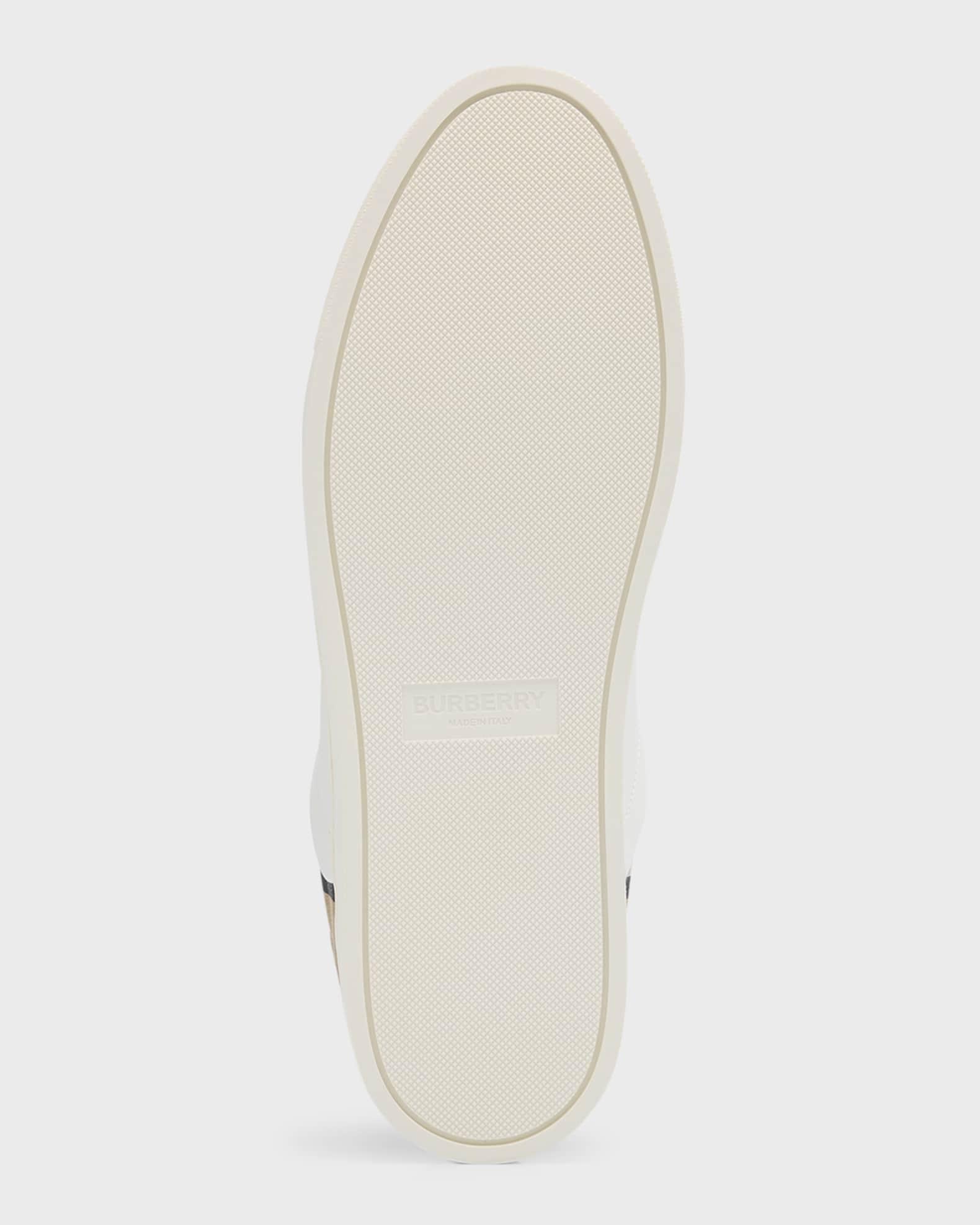 Mens Stevie Check Leather & Canvas Sneakers Product Image