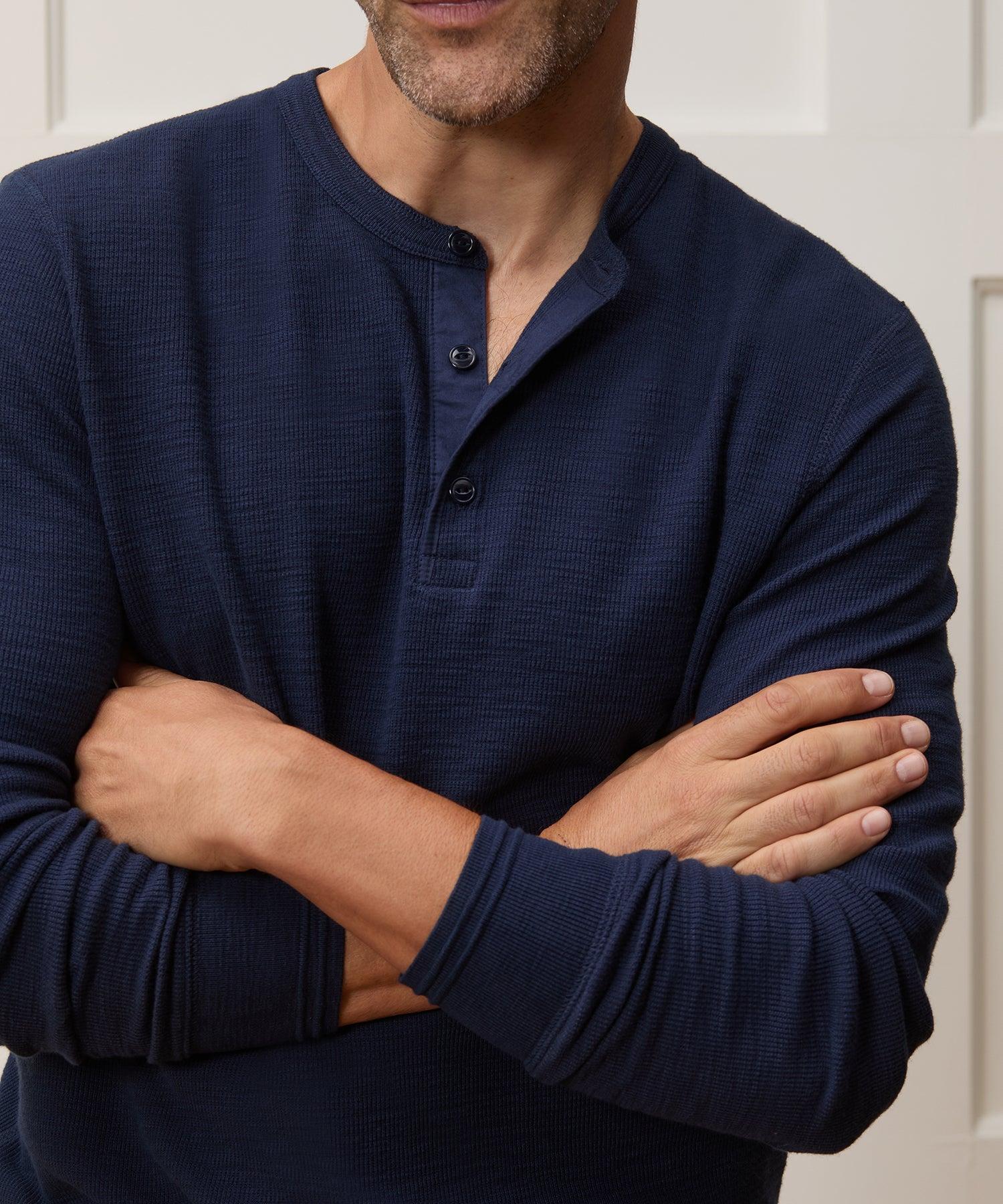 Lightweight Mini Waffle Henley Product Image