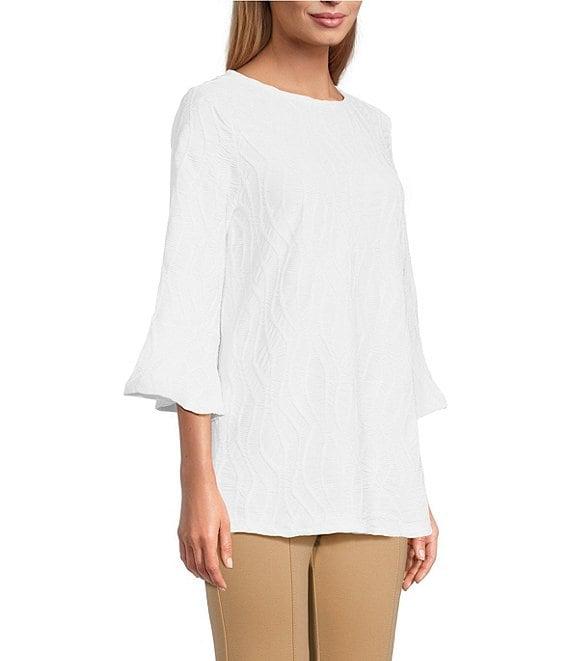 Slim Factor by Investments 3/4 Sleeve Ruffle Cuff Top Product Image