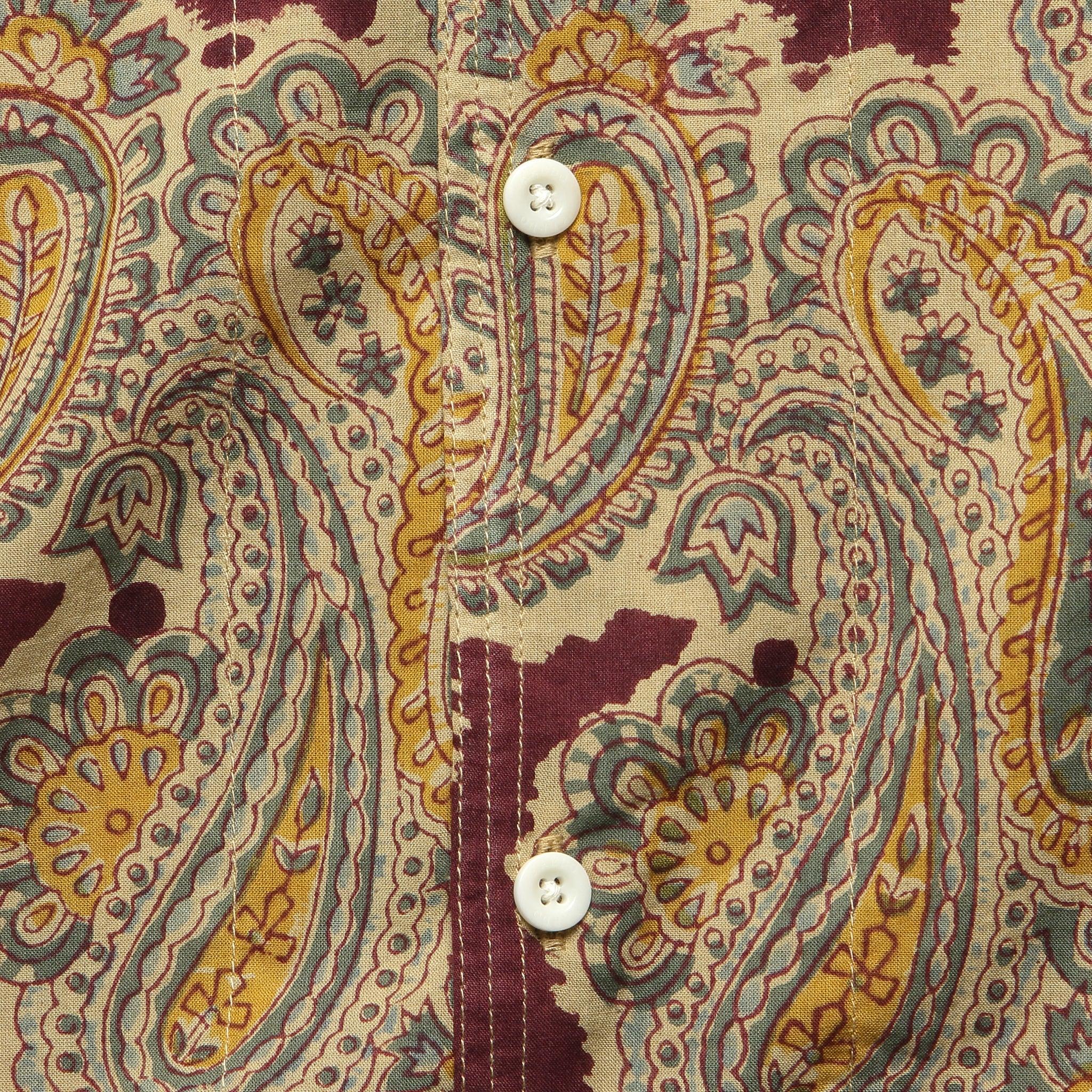 Paisley Block Print Shirt - Maroon Product Image