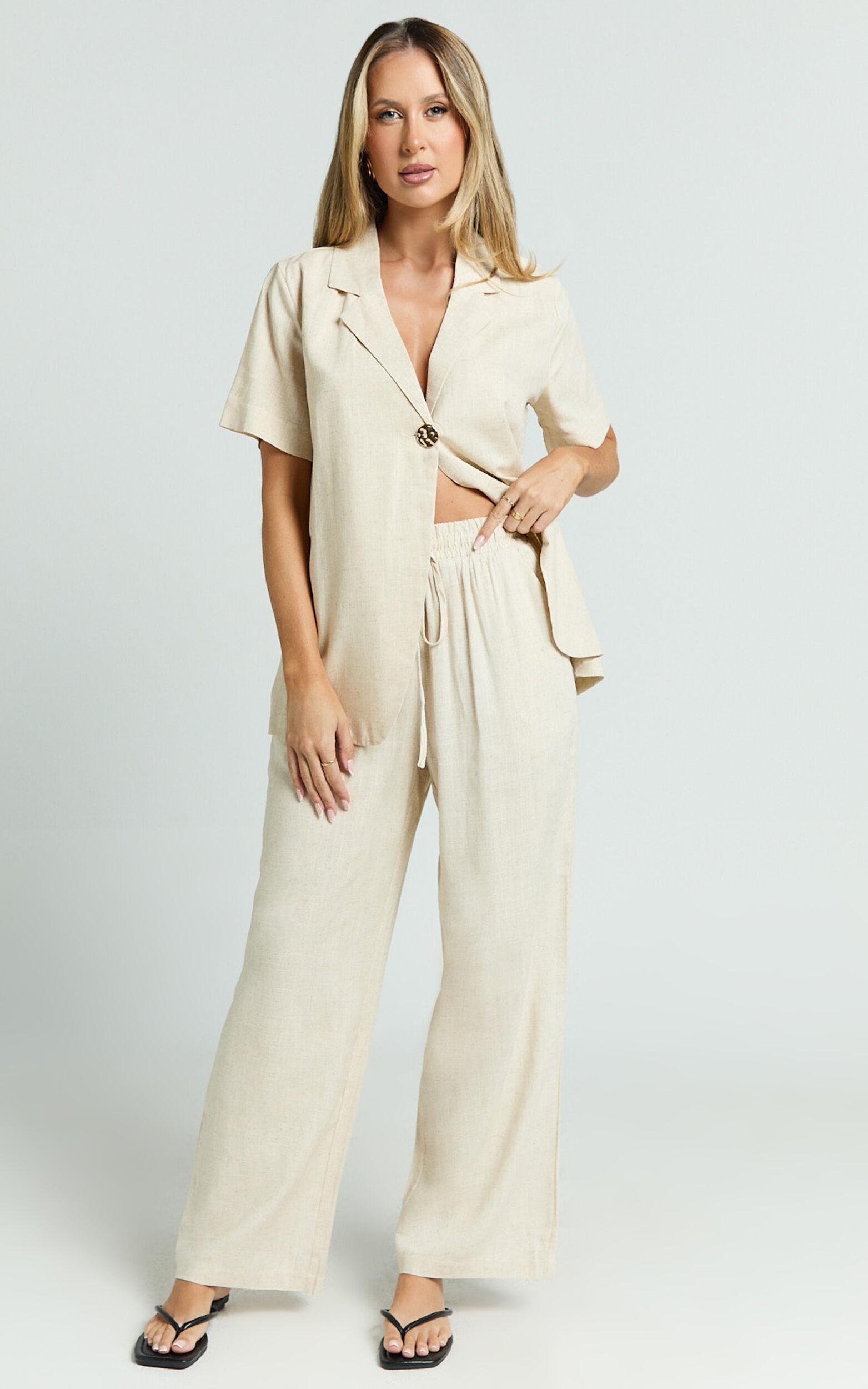 Ace Pants - Linen Look Pant in Oatmeal Product Image