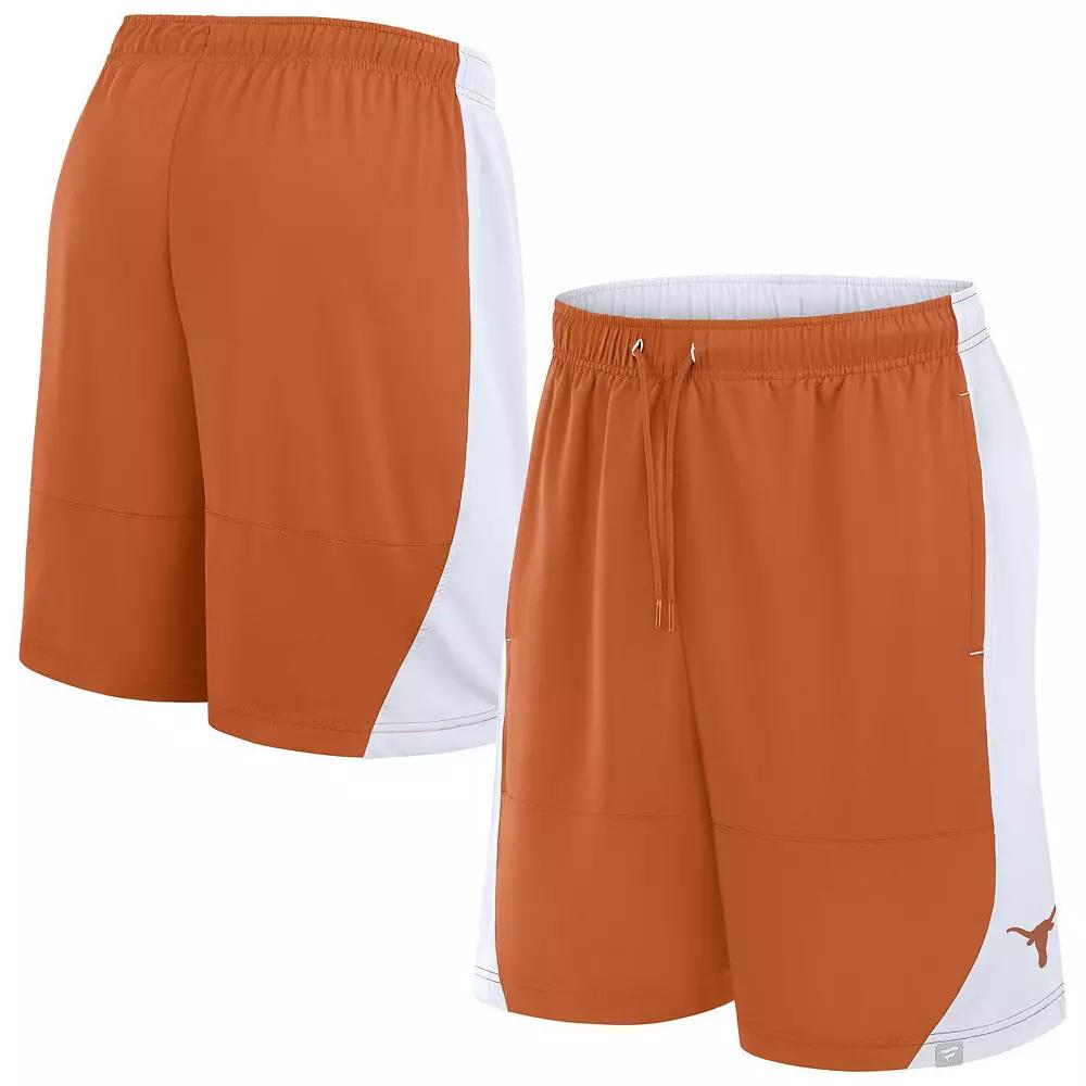 Men's Fanatics Texas Orange/White Texas Longhorns Strength Unleashed Shorts, Size: 2XL, Team Product Image