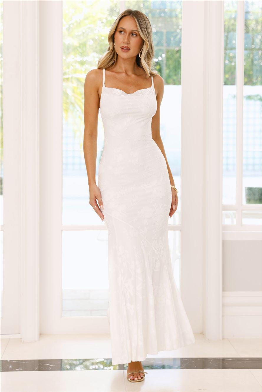 Nocturnal Luxe Maxi Dress White Product Image
