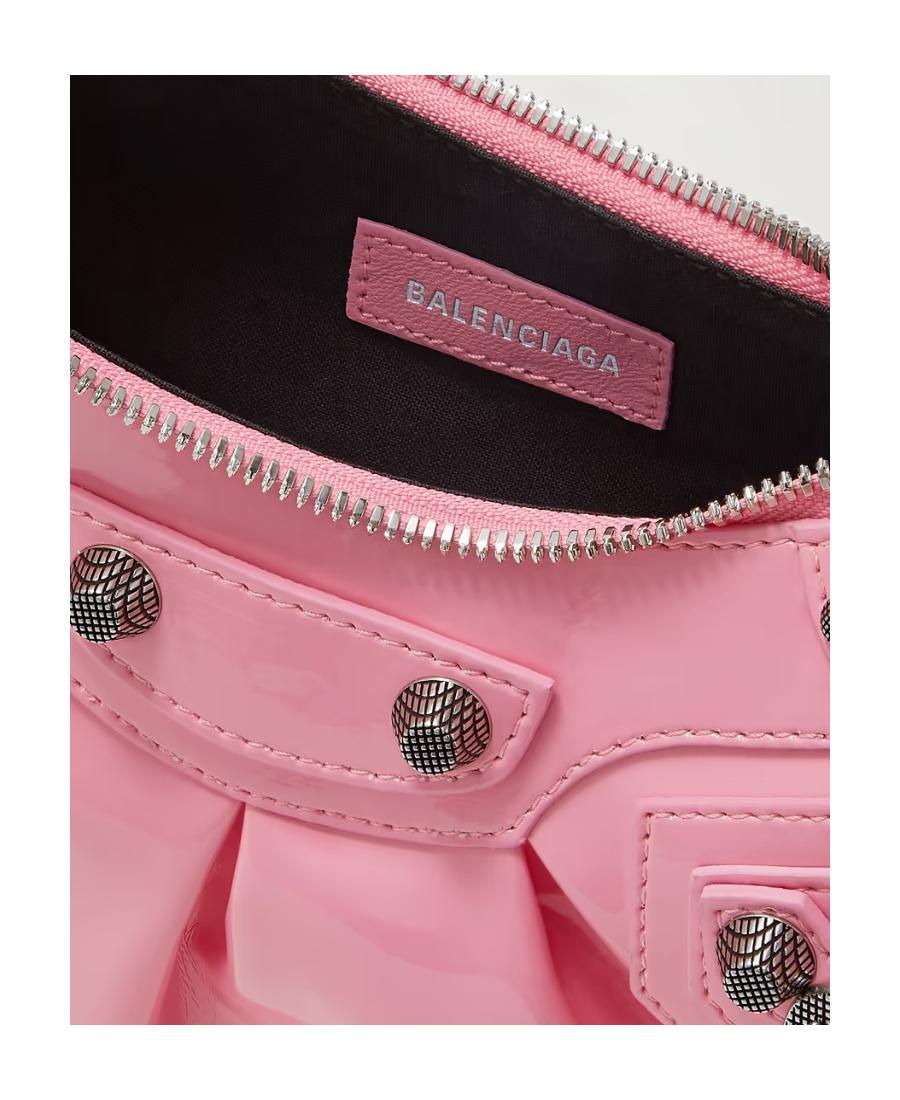 BALENCIAGA Women Pink Nappa Leather Le Cagole Xs Crossbody Bag Product Image