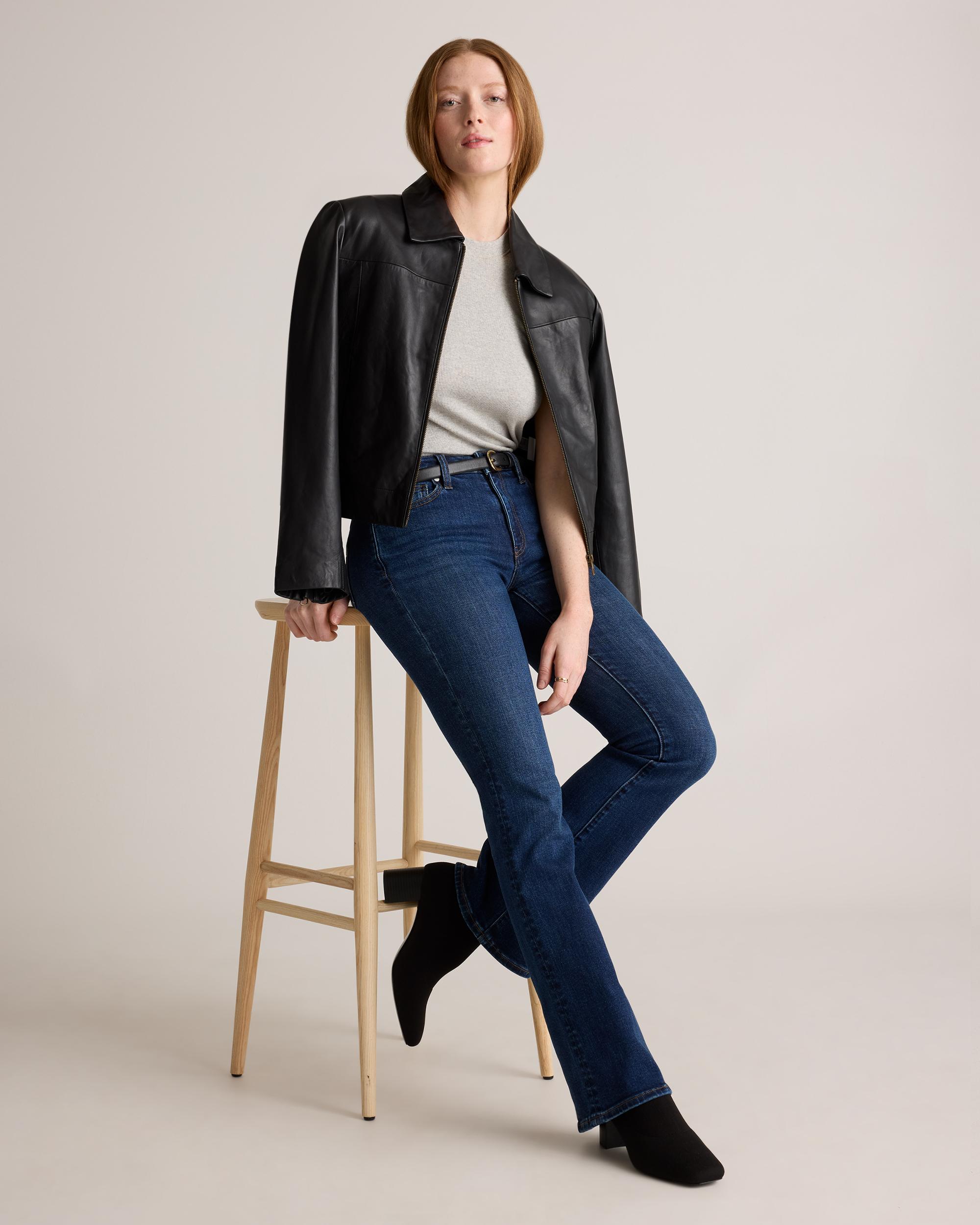 Quince | Women's Luna Stretch Flare Jeans Organic Cotton Product Image