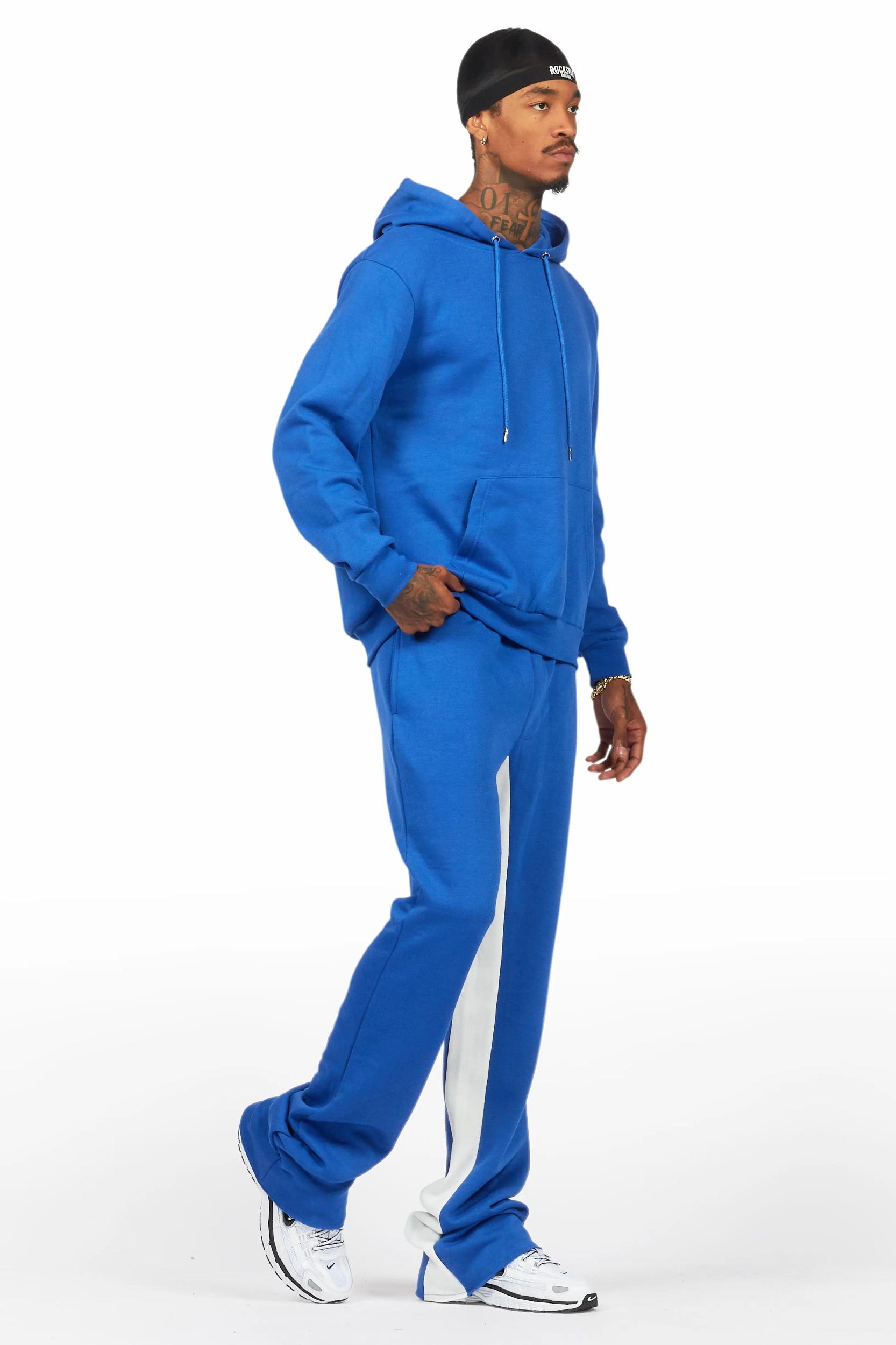 Basic Royal Blue Hoodie/Baggy Track Pant Set Male Product Image