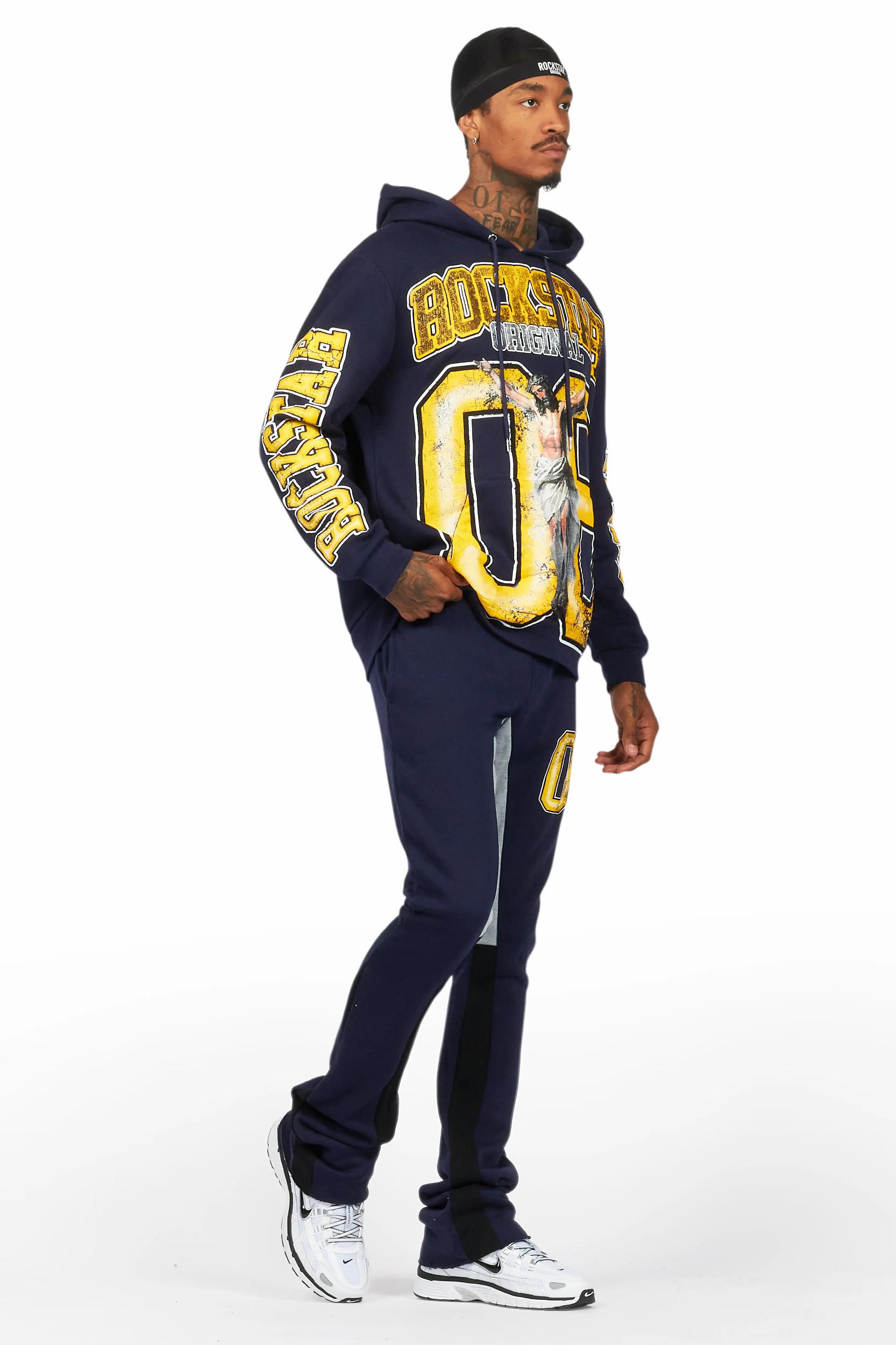 Fields Navy Stacked Flare Hoodie Track Set Male Product Image