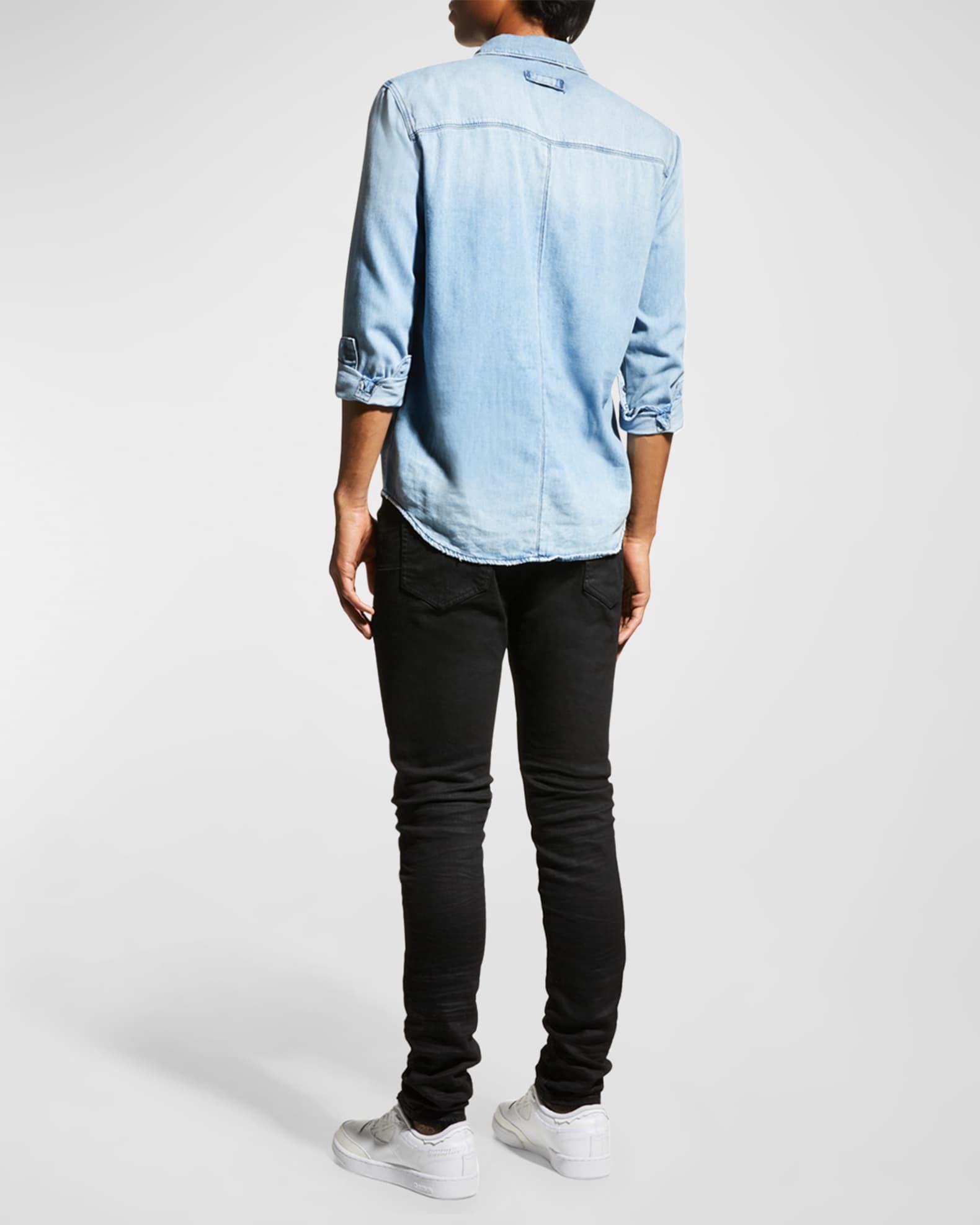 Men's P001 Black Resin Skinny Jeans Product Image