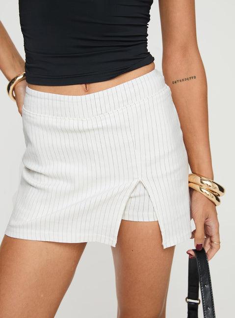 Roby Pinstripe Skort White Product Image