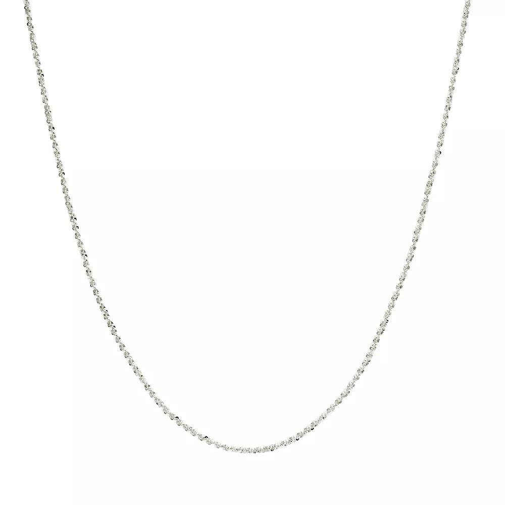 PRIMROSE Sterling Silver Sparkle Chain Necklace, Women's, Size: 20", Grey Product Image