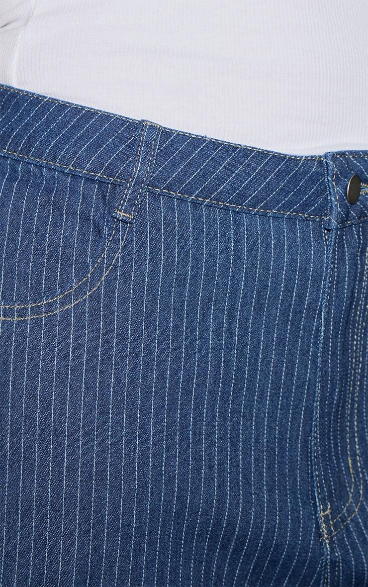  Plus Indigo Pinstripe Denim Straight Leg Jeans Product Image