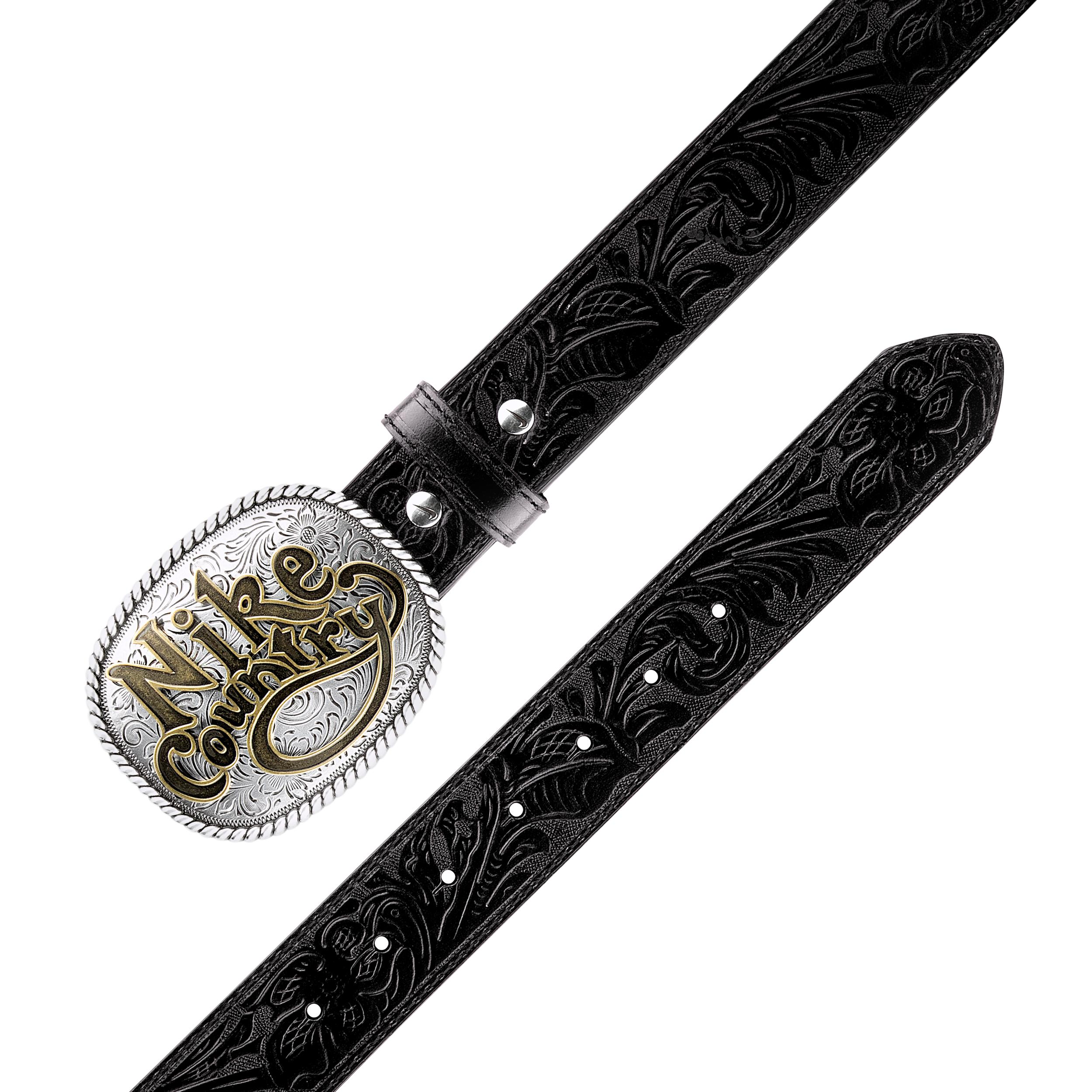 Nike Country Men's Plaque Buckle Embossed Leather Belt Product Image