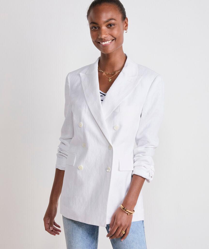 Double-Breasted Linen Jacket Product Image