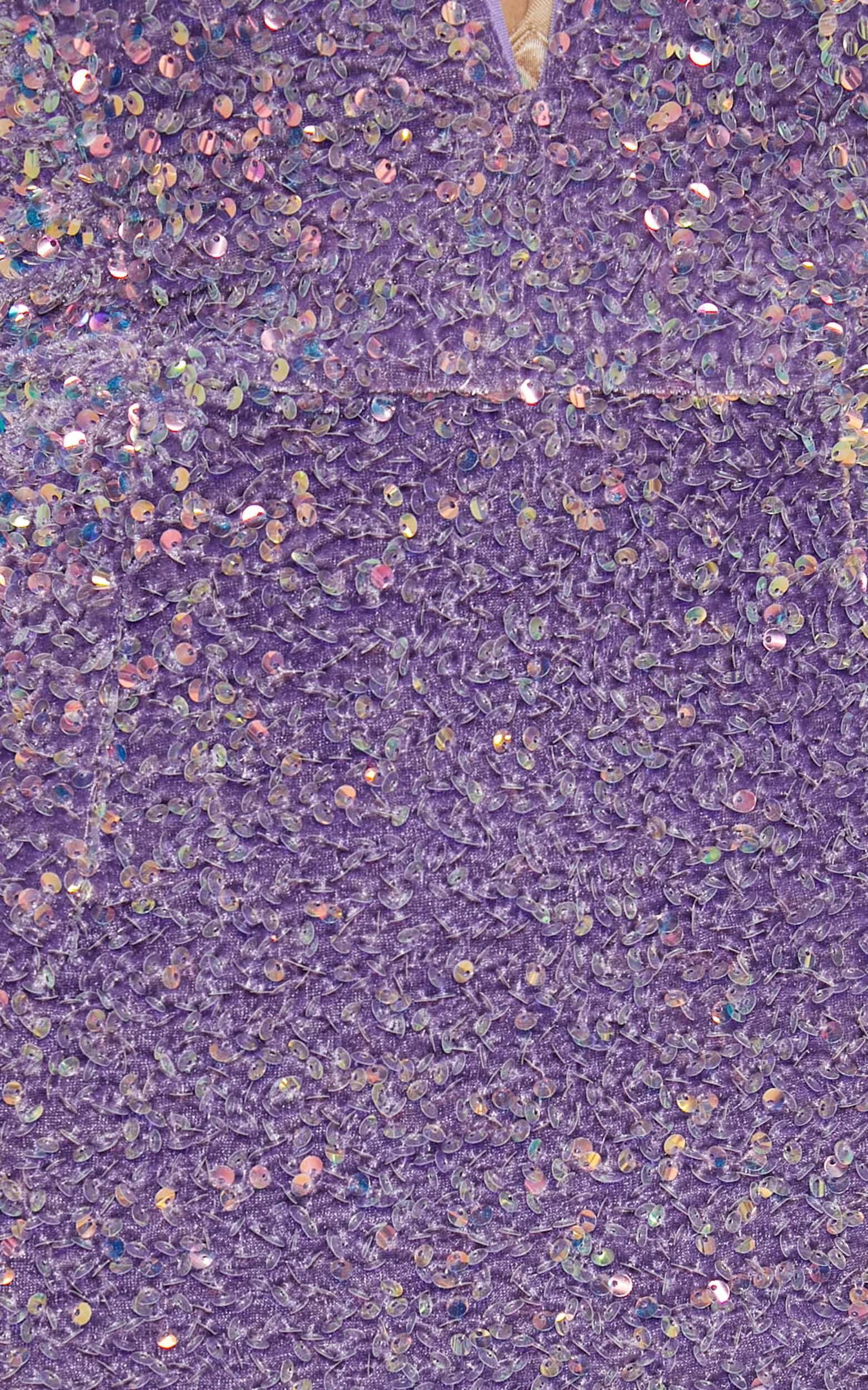 Rayner Midi Dress - V Bar Sequin Bodycon Dress in Lilac Product Image