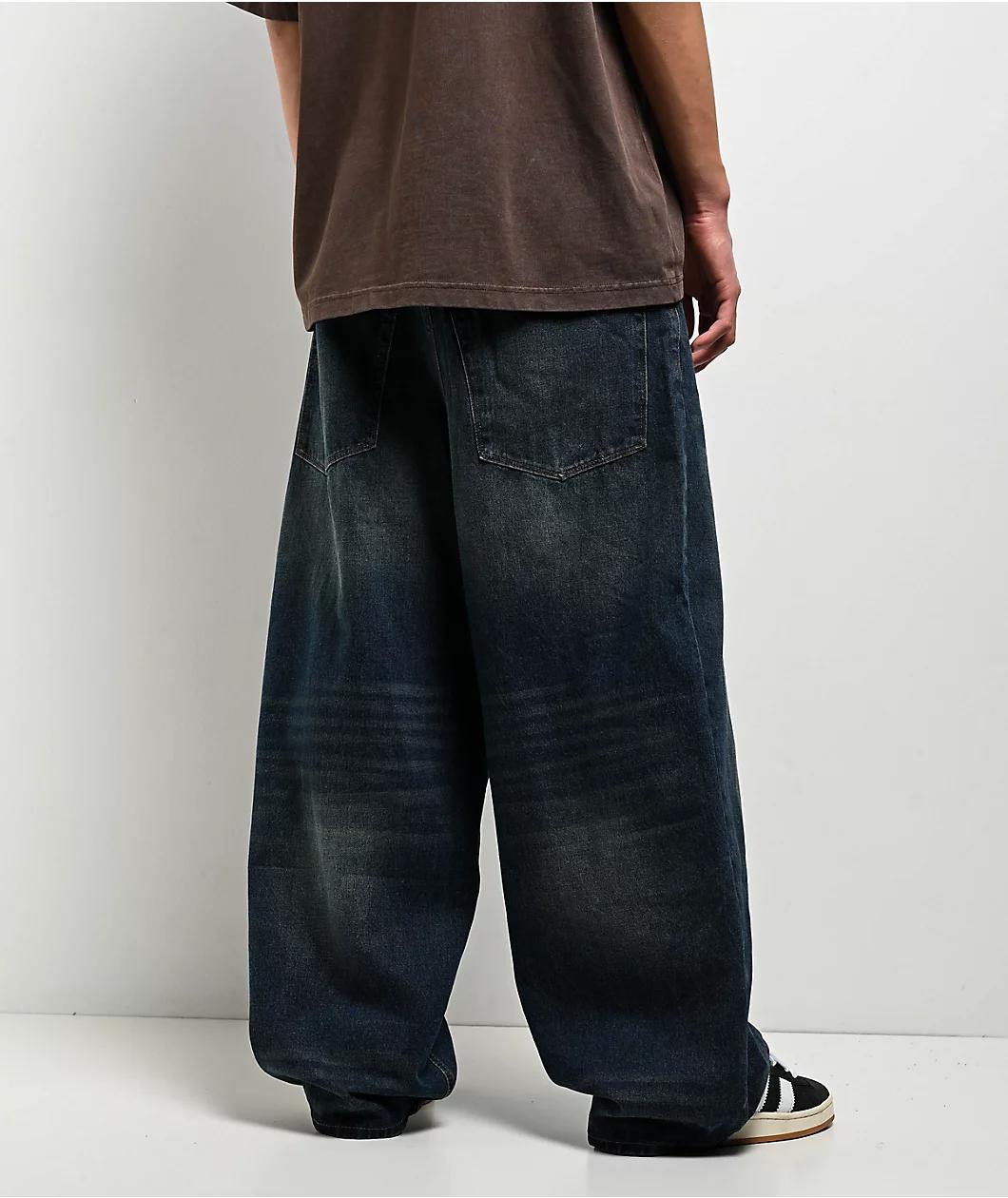 Empyre Ultra Wide Leg Bronco Wash Skate Jeans Product Image