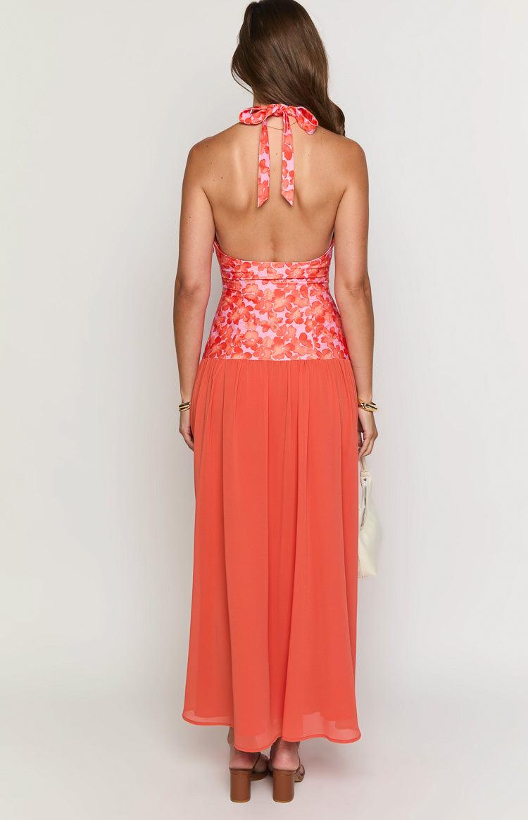 Roxanne Orange Floral Maxi Dress Product Image