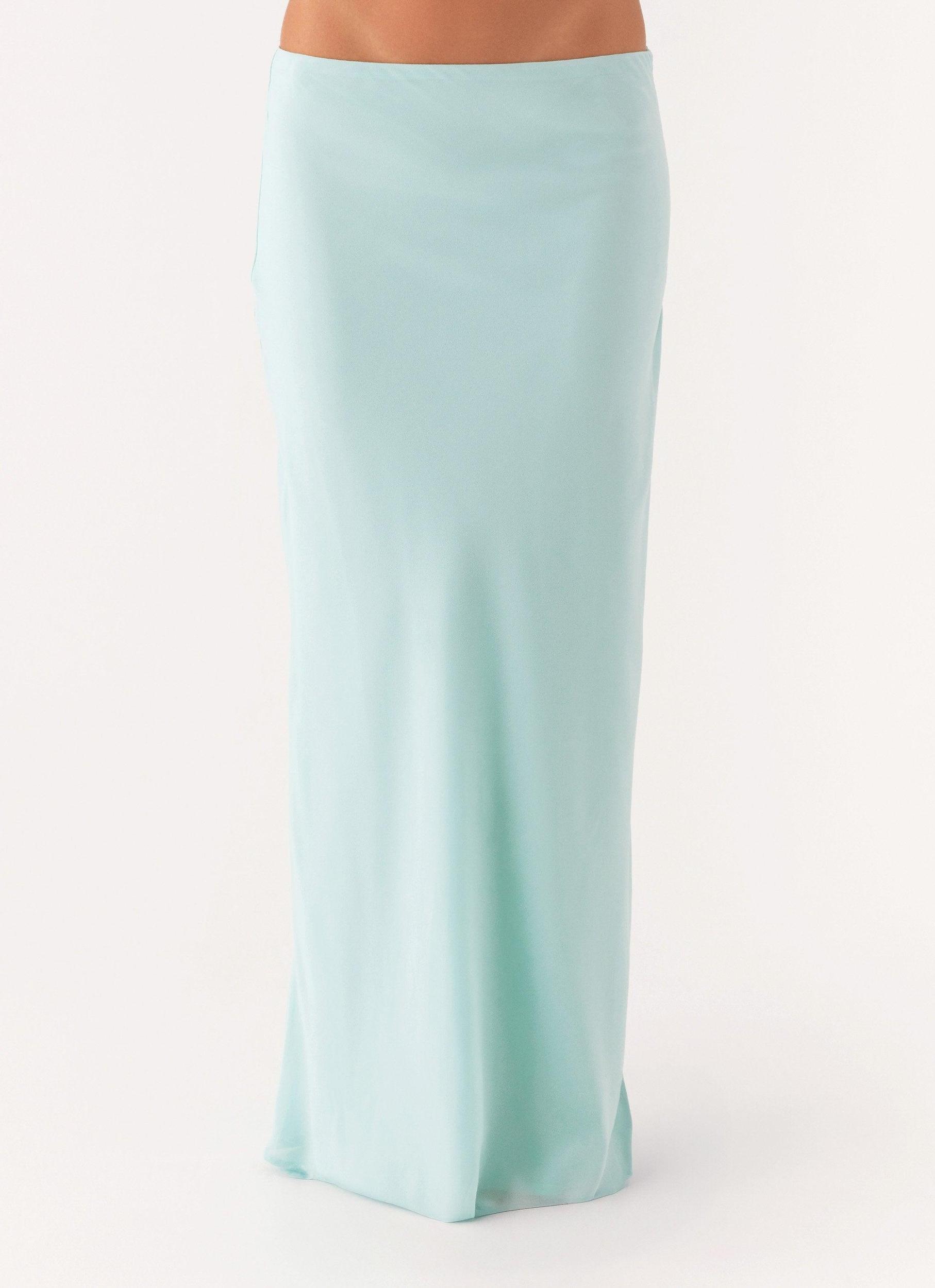 Another Life Chiffon Maxi Skirt - Pale Blue Product Image