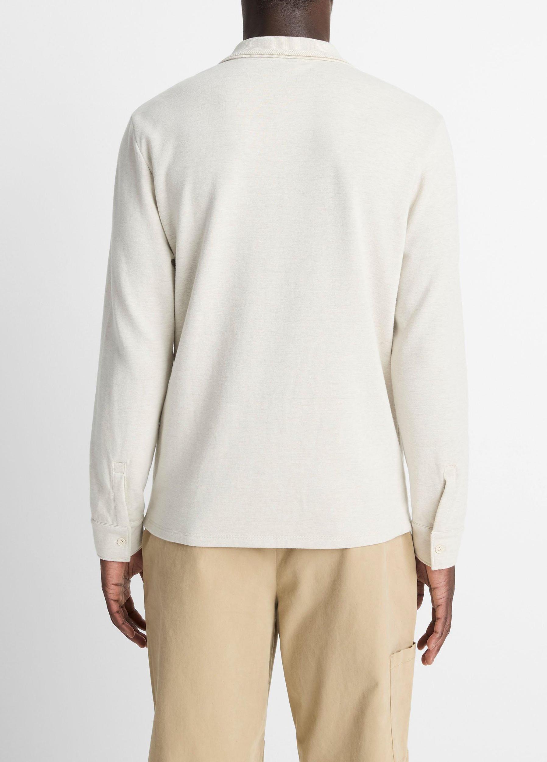 Heathered Double-Face Cotton-Blend Polo Shirt Product Image