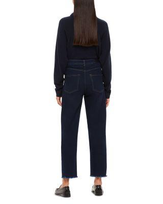 High-Waist Barrel-Leg Jeans in Dark Denim Product Image